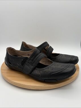 Ros Hommerson Chelsea Mary Jane Shoes Women 10.5W Black Leather Comfort Wide